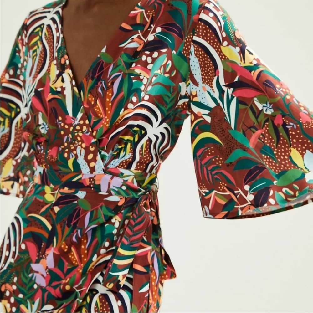 Farm Rio x Anthropologie Fiesta Wrap Maxi Dress Size Small - Picture 4 of 16